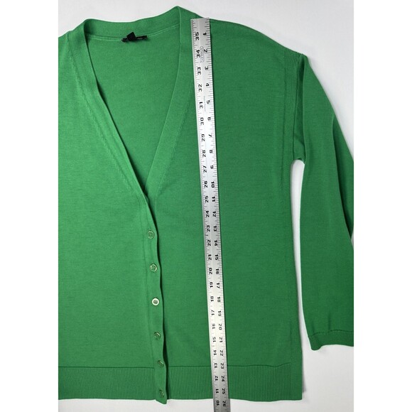 Talbots Petite Medium Green Cardigan Sweater Button Front Long Sleeve Preppy - Picture 11 of 13